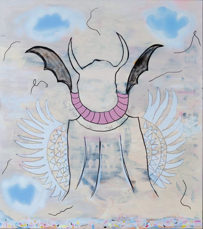 Fjollet sky driller mit udsyn